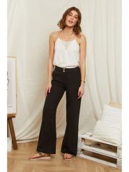 Rodier Lin Lniane spodnie w kolorze czarnym rozmiar: XL/XXL. Czarne spodnie materiałowe damskie Rodier Lin, bez wzorów, ze lnu. Za 92.21 zł.