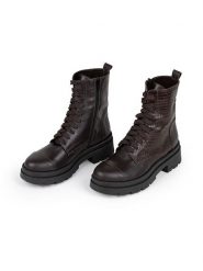 Anna Morellini Skórzane botki "Eliolia" w kolorze brązowym rozmiar: 40. Brązowe botki damskie Anna Morellini, ze skóry, bez obcasa, bez zapięcia. Za 338.21 zł.