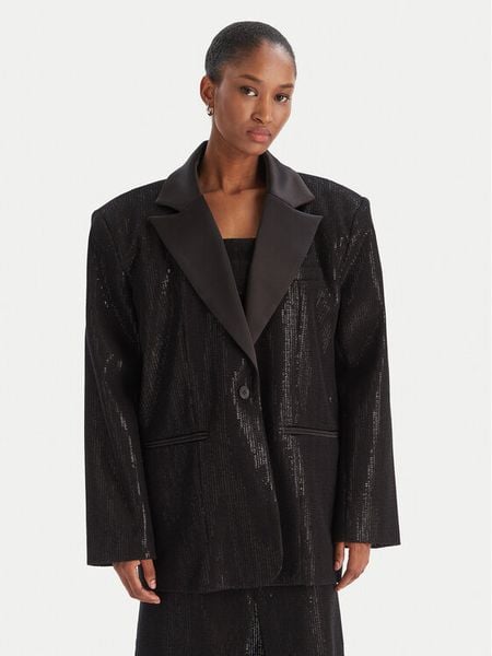 Eleh Marynarka EFW250252 Czarny Regular Fit. Czarne marynarki i żakiety damskie Eleh, bez wzorów, z syntetyku. Za 609.99 zł.