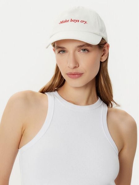 HUGO Czapka z daszkiem Cara 50533420 Biały. Białe czapki z daszkiem damskie Hugo, bez wzorów, z bawełny. Za 99.99 zł.