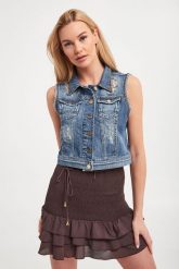 Kamizelka Jeansowa BLUGIRL BLUMARINE. Kamizelki damskie Blugirl Blumarine, bez wzorów, z jeansu, bez kaptura. W wyprzedaży za 640.77 zł.