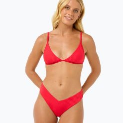 Góra od stroju kapielowego Rip Curl Premium Surf Fixed Tri. Czerwone bikini RIPCURL, bez wzorów. Za 129.99 zł.