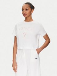 Guess T-Shirt V5GI18 I3Z14 Biały Regular Fit. Białe t-shirty damskie Guess, xs, z aplikacjami, z bawełny, bez kołnierzyka. Za 97.00 zł.