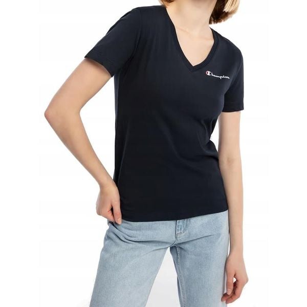 Koszulka Damska Champion. Czarne koszulki damskie Champion, l, bez wzorów, bez kołnierzyka, bez ramiączek. Za 129.00 zł.