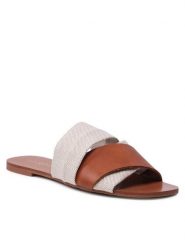 DeeZee Klapki LS5218-13 Brązowy. Brązowe klapki damskie DeeZee, bez wzorów, ze skóry, bez obcasa, bez zapięcia. Za 63.99 zł.