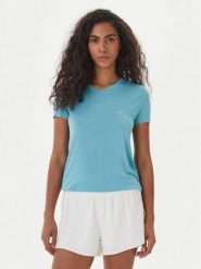 Emporio Armani T-Shirt EW000409 AF19024 U9163 Turkusowy Regular Fit. Niebieskie t-shirty damskie Emporio Armani, s, bez wzorów, z bawełny, bez kołnierzyka. Za 259.99 zł.
