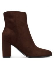 Guess Botki FLFBER SUE10 Brązowy ciemny. Brązowe botki damskie Guess, z materiału, bez obcasa, na słupku, bez zapięcia. Za 544.99 zł.