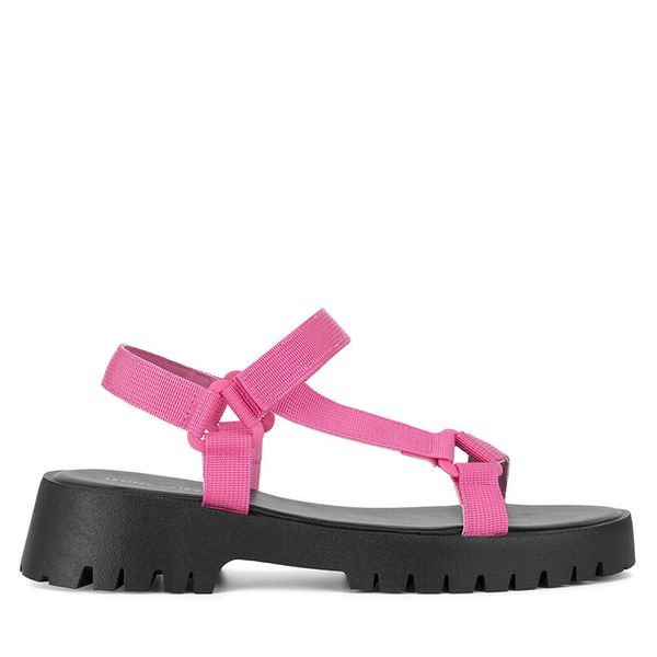 Sandały Jenny Fairy. Czerwone sandały damskie Jenny Fairy, bez wzorów, bez obcasa, na płaskiej podeszwie, bez zapięcia. Za 99.99 zł.