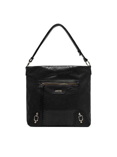 Lasocki Torebka C-LSK-X-007-08 Czarny. Czarne torebki klasyczne damskie Lasocki, z materiału, bez dodatków. Za 199.99 zł.