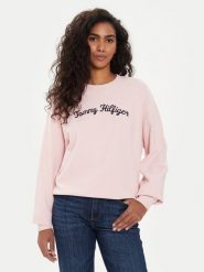 Tommy Hilfiger Bluza Modern Script WW0WW42615 Różowy Regular Fit. Czerwone bluzy damskie Tommy Hilfiger, l, bez wzorów, z bawełny, bez kaptura. Za 309.99 zł.