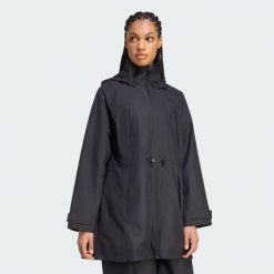 Parka City Rain. Czarne parki damskie Adidas, m, z materiału, bez kaptura. Za 749.00 zł.