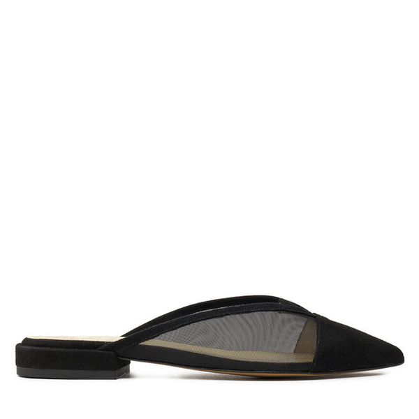 Klapki Baldowski. Czarne klapki damskie Baldowski, bez wzorów, bez obcasa, bez zapięcia. Za 679.99 zł.