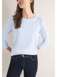 Cecil Koszulka w kolorze błękitno-białym rozmiar: M. Niebieskie bluzki damskie Cecil, m, bez wzorów, bez kołnierzyka, bez ramiączek. Za 92.64 zł.