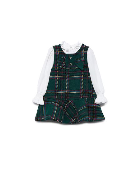 Abel & Lula Sukienka codzienna 5511 Zielony Regular Fit. Zielone sukienki dziewczęce Abel & Lula, bez wzorów, z syntetyku, bez ramiączek, proste. Za 259.99 zł.