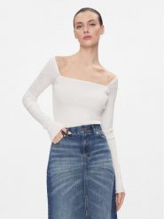 MAX&Co. Bluzka Tolone Biały Slim Fit. Białe bluzki damskie MAX&Co., l, bez wzorów, z syntetyku, bez kołnierzyka, bez ramiączek. W wyprzedaży za 359.99 zł.