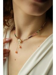 Pierres delicates Pozłacany naszyjnik z turmalinem - dł. 50 cm rozmiar: onesize. Czerwone naszyjniki damskie Pierres delicates, z perłą, pozłacane. Za 78.99 zł.