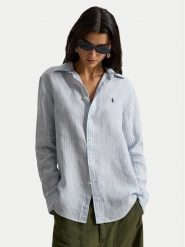 Polo Ralph Lauren Koszula 211A96158003 Błękitny Classic Fit. Niebieskie koszule damskie Polo Ralph Lauren, xxs, bez wzorów, ze lnu, bez kołnierzyka, bez ramiączek. Za 819.99 zł.