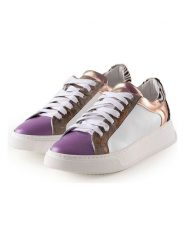 Anna Morellini Skórzane sneakersy "Biama" w kolorze kremowo-fioletowym rozmiar: 38. Brązowe obuwie sportowe damskie Anna Morellini, bez zapięcia. Za 281.76 zł.