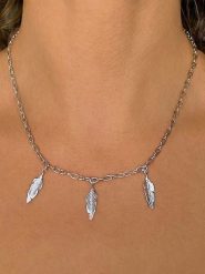 Eclat d'Argent Srebrny naszyjnik z elementami ozdobnym - dł. 38 cm rozmiar: onesize. Szare naszyjniki damskie Eclat d'Argent, srebrne. Za 208.99 zł.