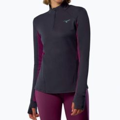 Bluza do biegania damska Mizuno Active Warm Half Zip. Niebieskie bluzy damskie Mizuno, s, bez wzorów, z elastanu, bez kaptura. Za 169.99 zł.