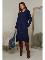 Joséfine Sukienka dzianinowa "Mahony" w kolorze granatowym rozmiar: M. Niebieskie sukienki damskie Joséfine, bez wzorów, z dzianiny, bez ramiączek. Za 195.99 zł.