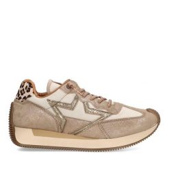Buty CETTI C1375SRA Złoty. Brązowe obuwie sportowe casual damskie QUERCETTI, ze skóry, bez zapięcia. Za 365.99 zł.