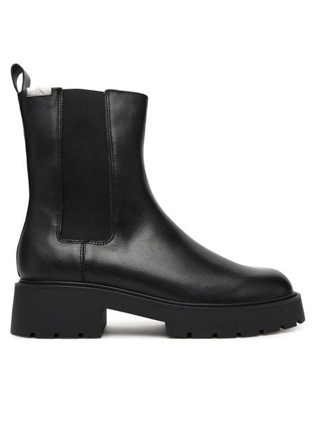 Calvin Klein Jeans Sztyblety Combat Mid Chelsea Boot Hw Lth YW0YW01869 Czarny. Czarne botki damskie Calvin Klein Jeans, z jeansu, bez obcasa, na płaskiej podeszwie, bez zapięcia. Za 449.99 zł.