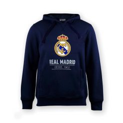 Bluza z kapturem dla dorosłych unisex Real Madryt 1902. Niebieskie bluzy damskie REAL MADRID, na zimę, xl, bez wzorów, z kapturem. W wyprzedaży za 231.02 zł.