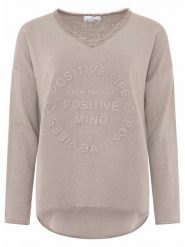 Zwillingsherz Bluza "Positive Mind" w kolorze szarobrązowym rozmiar: L/XL. Brązowe bluzy damskie Zwillingsherz, l, bez wzorów, bez kaptura. Za 143.90 zł.
