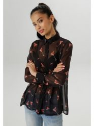 Aniston Bluzka w kolorze czarnym rozmiar: 44. Czarne bluzki damskie Aniston, bez wzorów, bez kołnierzyka, bez ramiączek. Za 82.64 zł.