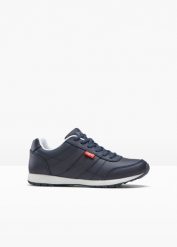 Sneakersy skórzane. Niebieskie obuwie sportowe casual damskie bonprix, ze skóry. Za 149.99 zł.