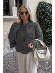 MADMEXT Kardigan w kolorze antracytowym rozmiar: M. Czarne kardigany damskie MADMEXT, m, bez wzorów. Za 143.99 zł.