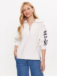 Tommy Hilfiger Sweter WW0WW39013 Écru Relaxed Fit. Swetry klasyczne damskie Tommy Hilfiger, l, z bawełny, bez kołnierzyka. Za 719.99 zł.