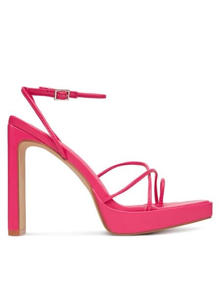 DeeZee Sandały ZALFA6832-9 Różowy. Czerwone sandały damskie DeeZee, bez wzorów, z materiału, bez obcasa, na słupku, bez zapięcia. Za 104.99 zł.