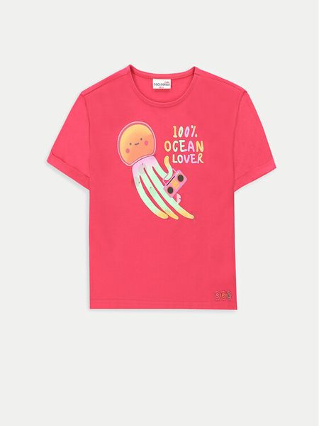 Coccodrillo T-Shirt WC4143202OWK Różowy Regular Fit. Czerwone koszulki i t-shirty dziewczęce COCCODRILLO, bez wzorów, z bawełny, bez kołnierzyka, bez ramiączek. Za 29.99 zł.