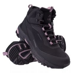 Buty Elbrus Elby Mid Ag W 92800555439 czarne. Czarne obuwie trekkingowe damskie z materiału, bez zapięcia. Za 396.74 zł.