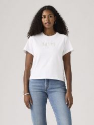 Levi's Koszulka w kolorze białym rozmiar: XXS. Białe bluzki damskie Levi's, s, bez wzorów, z bawełny, bez kołnierzyka, bez ramiączek. Za 82.45 zł.