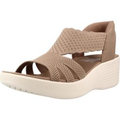 Sandały SKECHERS 120012S Brązowy. Brązowe sandały damskie Skechers, bez wzorów, z materiału, bez obcasa, bez zapięcia. Za 490.00 zł.