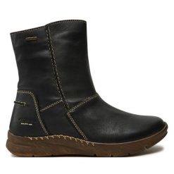 Botki Josef Seibel. Czarne botki damskie Josef Seibel, bez obcasa, na płaskiej podeszwie, bez zapięcia. Za 419.99 zł.