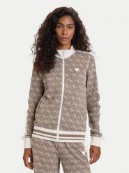 Guess Bluza V5BQ16 K1990 Brązowy Regular Fit. Brązowe bluzy damskie Guess, s, z aplikacjami, z syntetyku, bez kaptura. Za 419.99 zł.