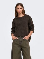 ONLY Sweter w kolorze brązowym rozmiar: S. Brązowe swetry klasyczne damskie Only, s, bez kołnierzyka. Za 89.95 zł.