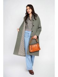 ASSUILI Trencz w kolorze khaki rozmiar: 36. Brązowe płaszcze damskie Assuili, bez wzorów, bez kaptura. Za 347.99 zł.