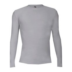Koszulka z długim rękawem Pro Compression Adults Men Round Neck Undershirt. Szare koszulki damskie BADGER SPORT, bez wzorów, bez kołnierzyka, bez ramiączek. Za 172.95 zł.