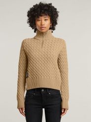 G-Star Sweter w kolorze beżowym rozmiar: M. Brązowe swetry klasyczne damskie G-Star, m, z wełny, bez kołnierzyka. Za 245.96 zł.