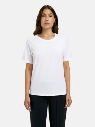 Milano Italy Koszulka w kolorze białym rozmiar: XS. Białe koszulki damskie Milano Italy, xs, bez wzorów, z bawełny, bez kołnierzyka, bez ramiączek. Za 69.99 zł.