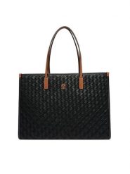Tommy Hilfiger Torebka Th City Tote AW0AW18394 Czarny. Czarne torebki klasyczne damskie Tommy Hilfiger, ze skóry, bez dodatków. Za 749.99 zł.