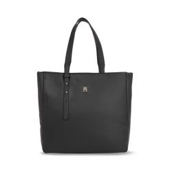 Torebka Tommy Hilfiger. Czarne shopper bag Tommy Hilfiger, bez wzorów, bez dodatków. Za 519.99 zł.