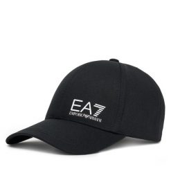 Czapka z daszkiem EA7 Emporio Armani. Czarne czapki z daszkiem damskie EA7 Emporio Armani, bez wzorów. Za 159.99 zł.