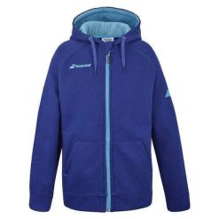 Bluza tenisowa Babolat Exercise Hood Jacket Jr. Niebieskie bluzy damskie BABOLAT, bez wzorów, z bawełny, z kapturem. Za 240.00 zł.