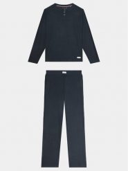 Tommy Hilfiger Piżama UB0UB00507 Granatowy Regular Fit. Niebieskie piżamy chłopięce Tommy Hilfiger, bez wzorów, z bawełny, bez ramiączek. Za 279.99 zł.
